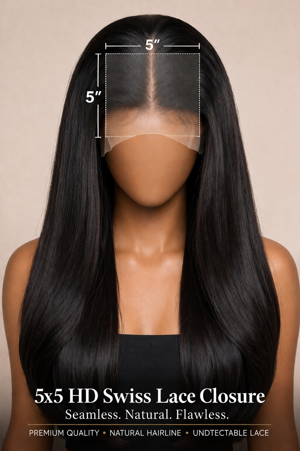 ✨ 5x5 HD Swiss Lace Closure – Seamless, Natural Perfection